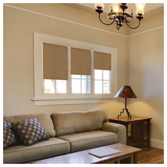 фото Рулонная штора brabix лён темно-бежевый s-36, 70х175 см