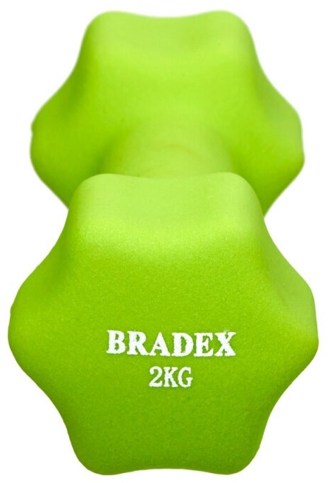 Гантель цельнолитая BRADEX SF 0542 2 кг салатовый от MELEON