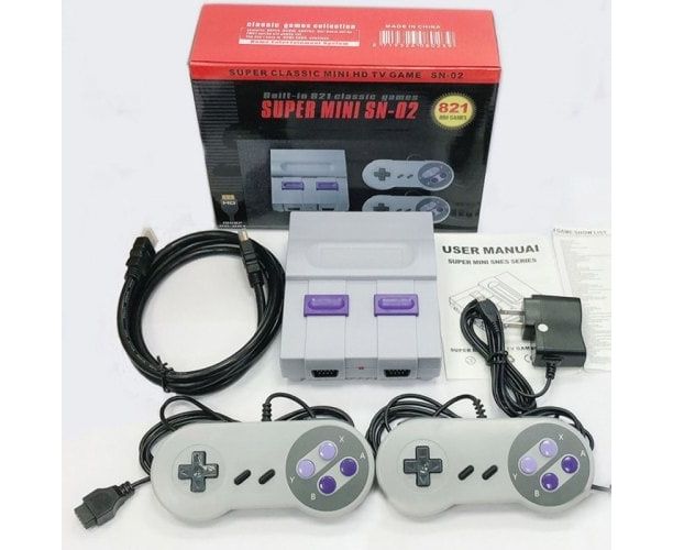 

Игровая приставка Super Mini SN-02 (HDMI), 821 классических игр