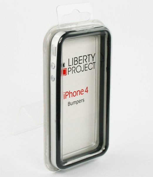 фото Чехол/накладка «lp» bumpers для iphone 4/4s (белый/черный) блистер