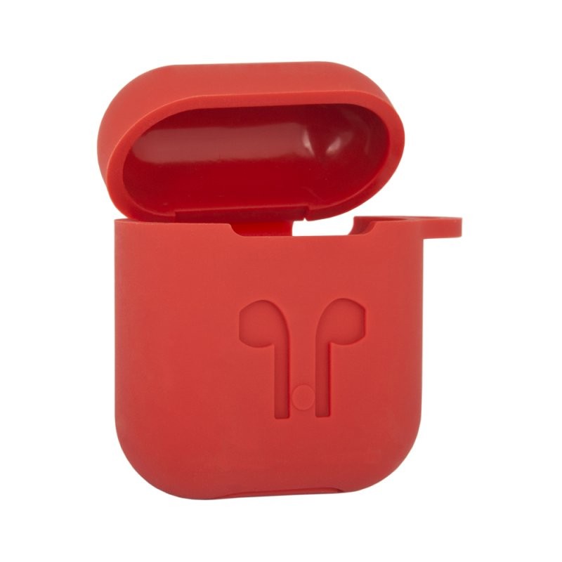 

Силиконовый чехол для AirPods «LP» с карабином и ремешком (красный)