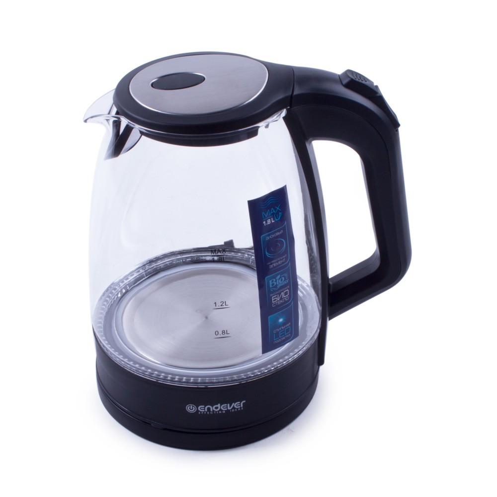

Чайник электрический Endever Skyline, емкость 1,8 л, стекло KR-325 G, черный