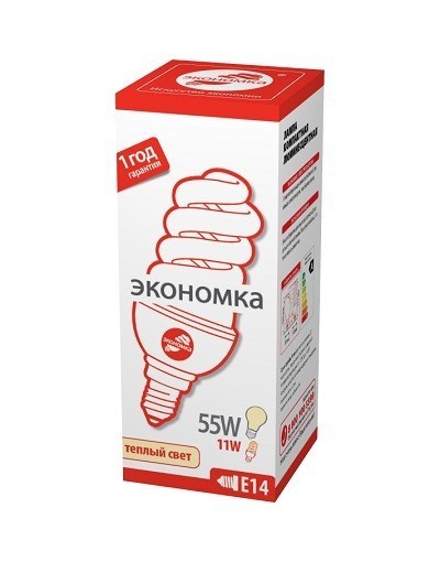 Купить Лампа энергосберегающая Космос ЭКОНОМКА SPC11wE1427eco, 11 Вт, теплый свет, цоколь 14, спираль Т3 