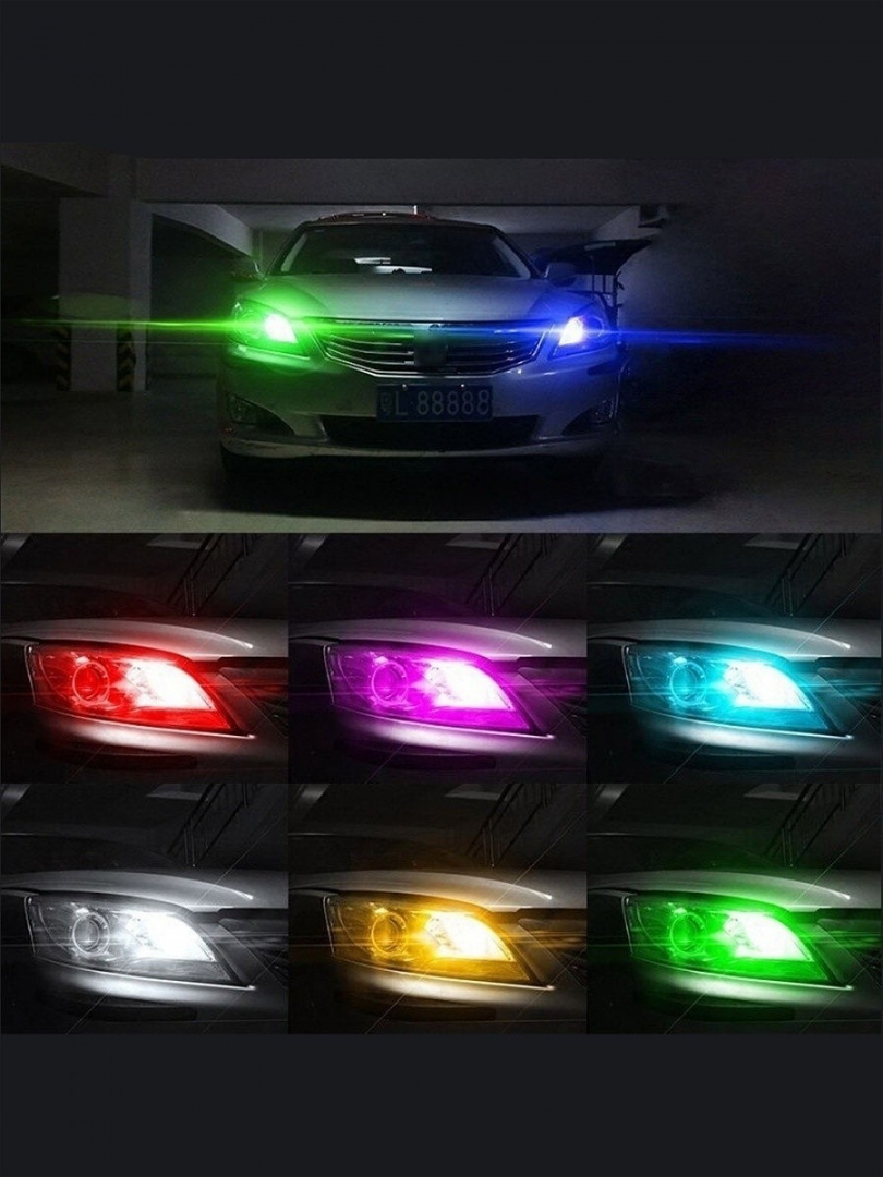 фото Комплект led rgb ламп в габариты с пультом управления (7 цветов, 12 лампочек)