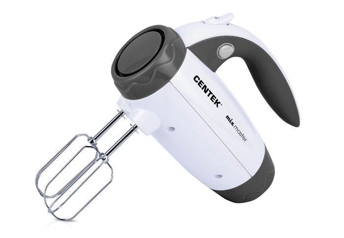 

Миксер Centek CT-1114 (белый/серый) 350Вт, 6 скоростей+турбо, взбивание/замешивание