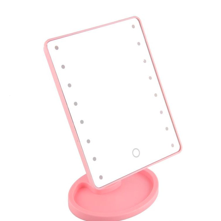 Косметическое зеркало с подсветкой Large Led Mirror, Розовый