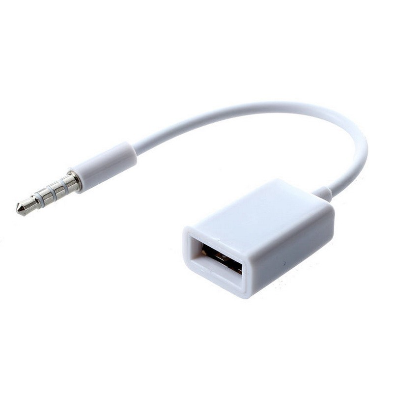 

Переходник AUX папа - USB мама - в машину, Белый
