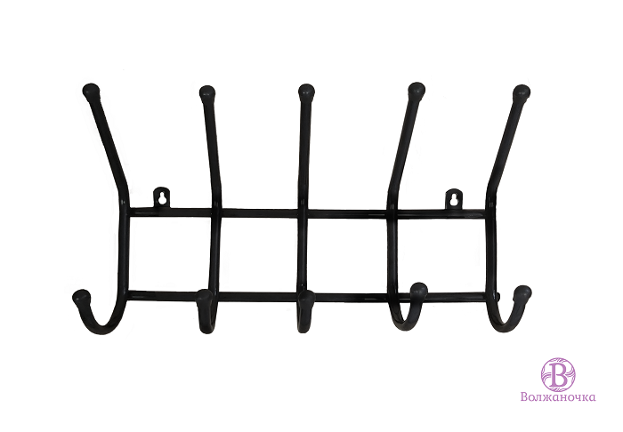 Вешалка настенная Волжаночка ВС-105 Престиж 5-ти рожков. (черная.)