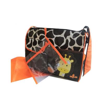 Многофункциональная сумка для мам с пеленкой Зверята, 39х15х32 см, оранжевый