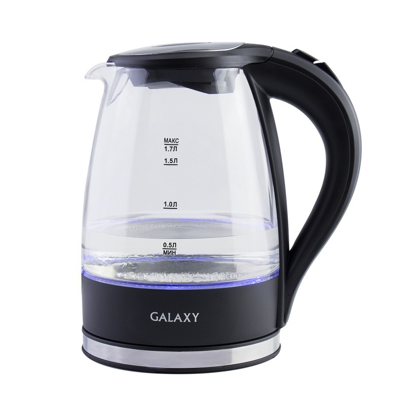 

Чайник электрический Galaxy GL 0552,стекло,1,7л, 2200 Вт, скрытый нагревательный элемент