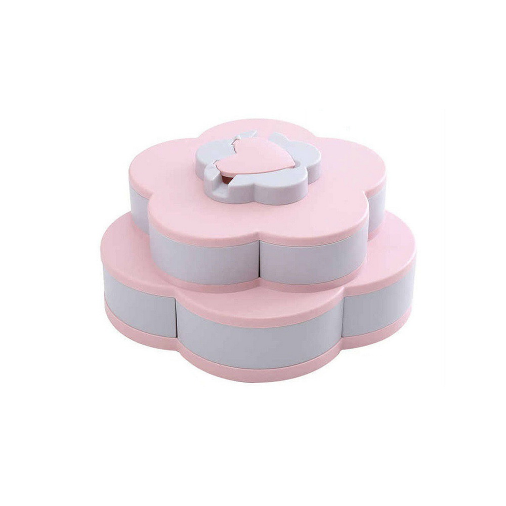 Раздвижная менажница для сухофруктов и конфет Candy Box Pattern Rotating, розовый