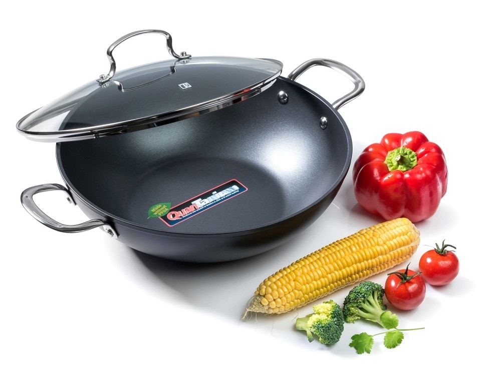 фото Сковорода-вок taller tr-4199, 30 см, с крышкой, черный