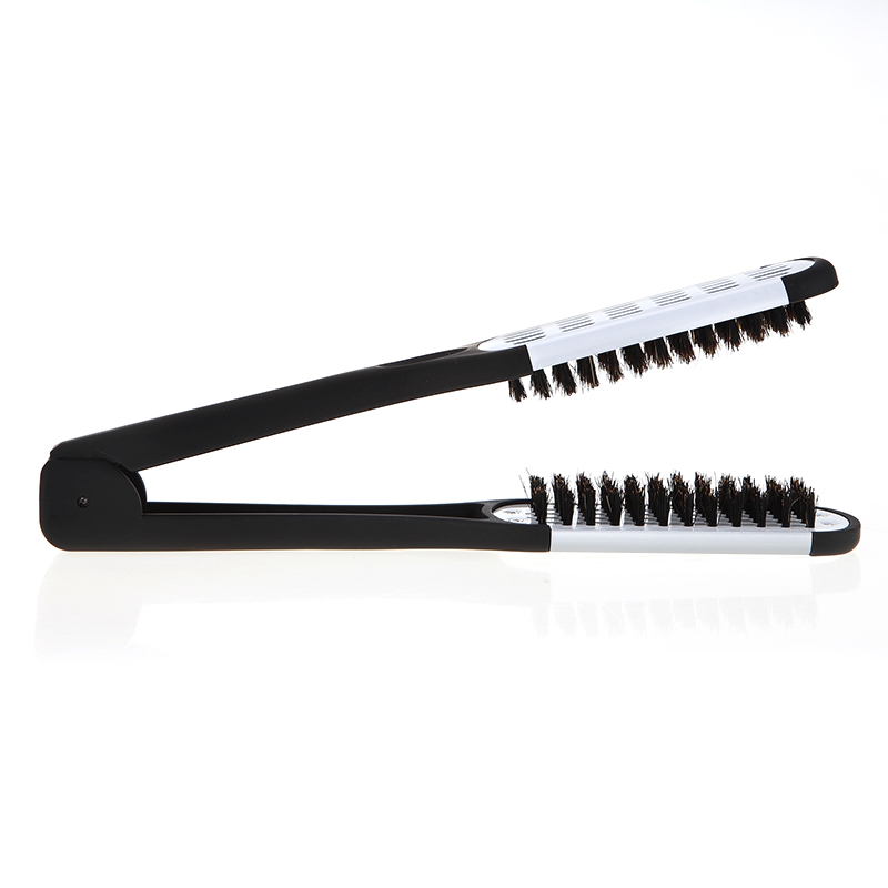Двойная щетка для выпрямления волос черно-белый