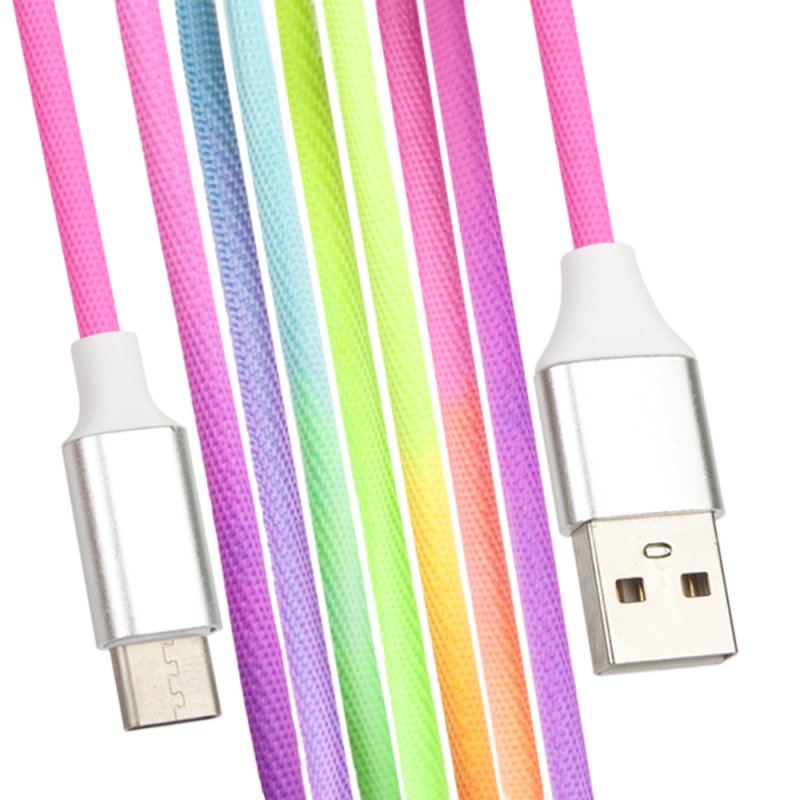 

USB кабель «LP» USB Type-C «Rainbow Fabric Coating» радужная оплетка (блистер)