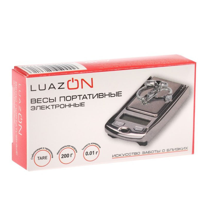 фото Весы luazon lvu-03, портативные, электронные, до 200 г, серые