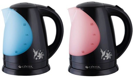 

Чайник электрический пластиковый Centek CT-1039 Черный, 2.0л, 2200Вт, 2х цветная подсветка