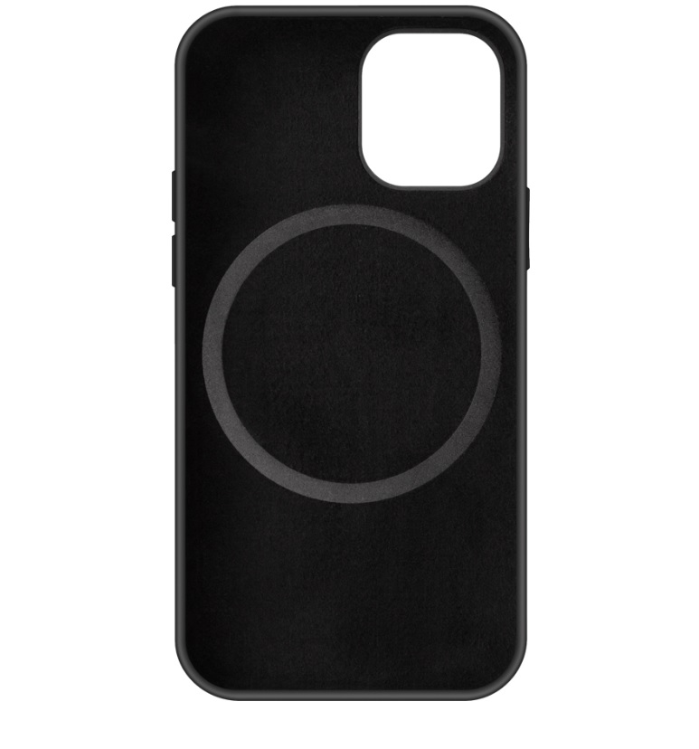 фото Накладка liquid silicone pro с поддержкой magsafe для apple iphone 12 mini, черный, картон, deppa