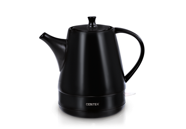 Чайник электрический Centek CT-0063 Black <Astana> 1.2л, 1500W, чёрная керамика, матовый корпус