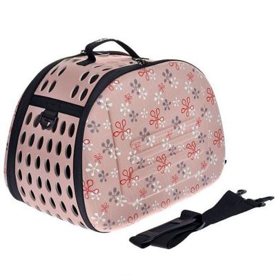 Складная сумка-переноска в цветочек для животных до 6 кг, розовый от MELEON