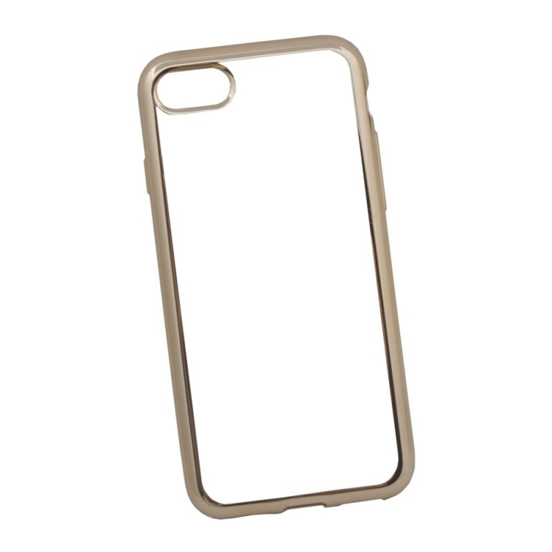 

Силиконовый чехол «LP» для iPhone SE 2/8/7 TPU (прозрачный с золотой хром рамкой) коробка