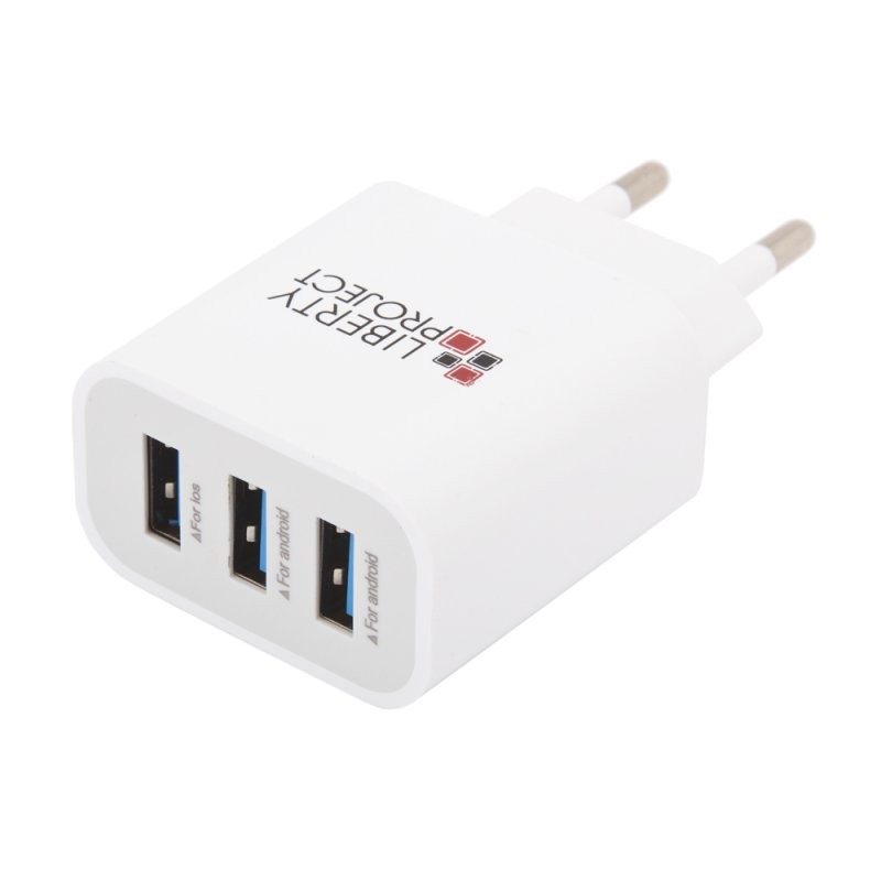 

СЗУ «LP» с 3 USB выходами 3,1А (белое/коробка)