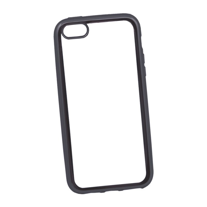 

Силиконовый чехол «LP» для iPhone 5/5s/SE TPU (прозрачный с черной хром рамкой) коробка