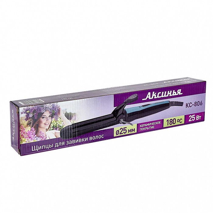 Щипцы для завивки волос КС-806 Аксинья цвет черный бирюзовый