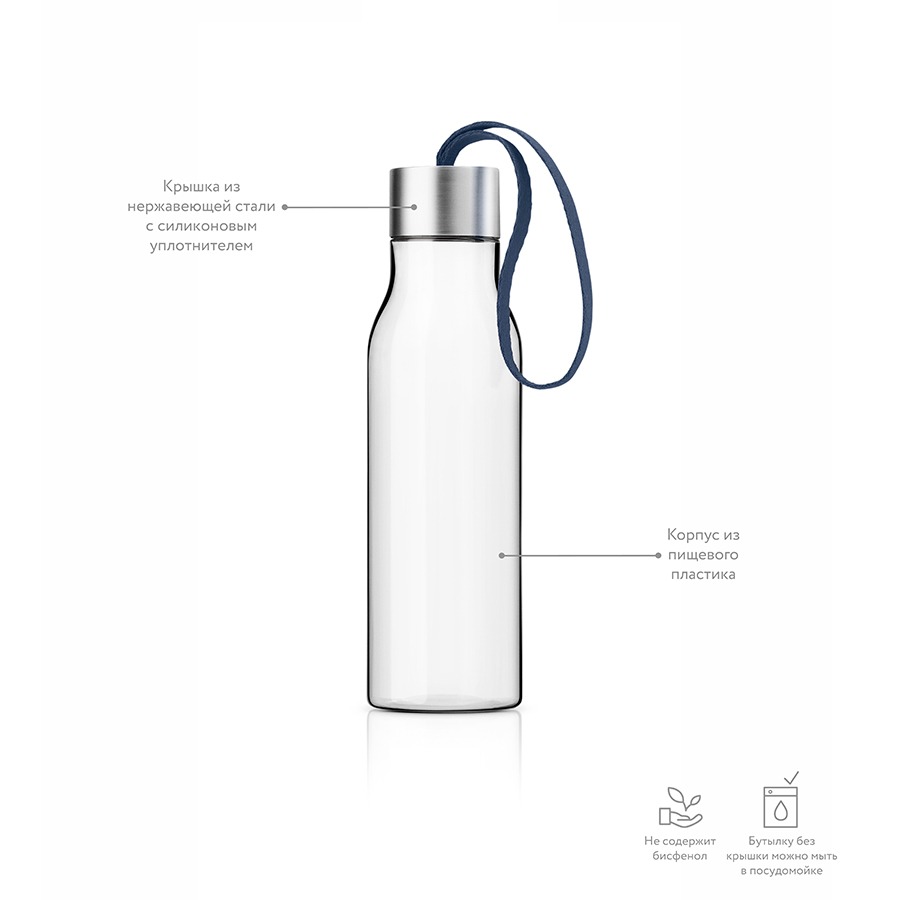 Бутылка для воды Eva Solo со шнурком 500 мл пластик navy blue от MELEON