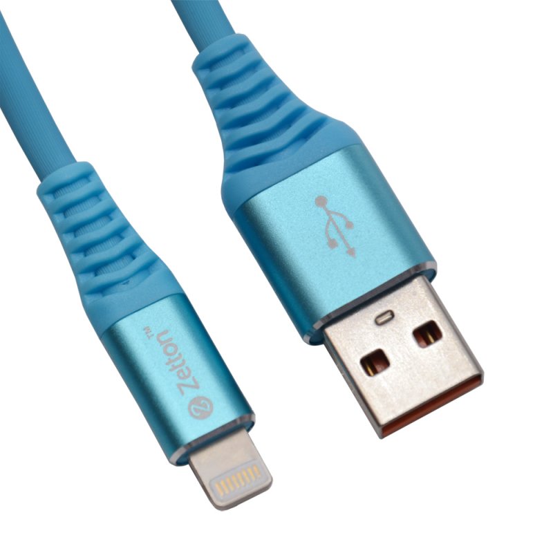 

USB кабель Zetton USB SyncCharge Round Soft TPE Data Cable USB to Lightning синий (ZTUSBRSTBEA8)