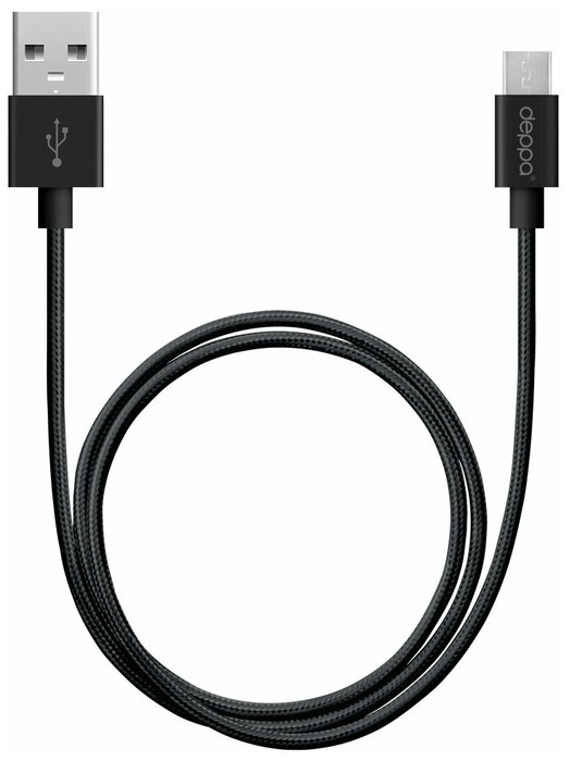 

Кабель Deppa Alum USB - microUSB 1.2 м, черный