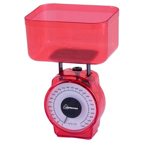 

Весы кухонные механические HOMESTAR HS-3004М, 002795 красный, макс.нагрузка 1кг
