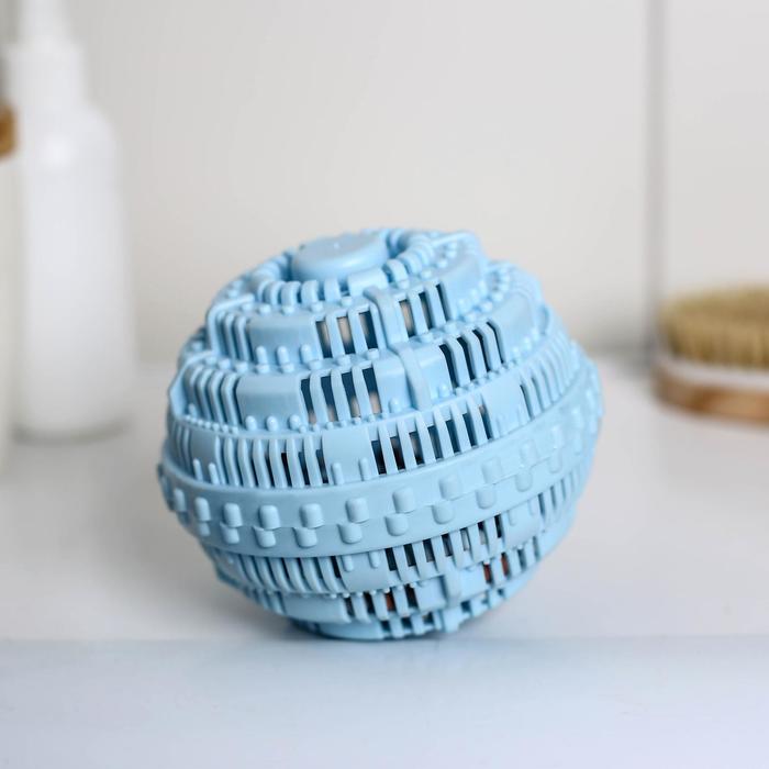 Турмалиновый шар для стирки белья, 10х10 см, цвет голубой