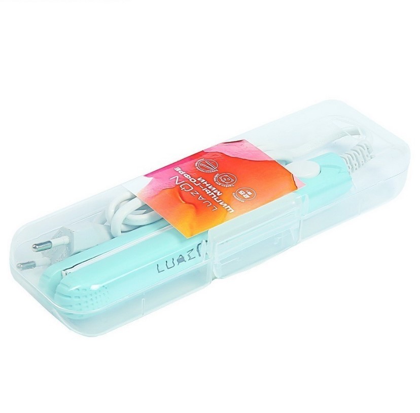 Щипцы-гофре мини LuazON LW-26 25 Вт керамическое покрытие бирюзовый