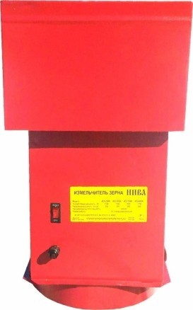 Купить Зернодробилка Нива ИЗ-300, 1,5 кВт, 300 кг/час, бункер 15л, размеры 260*260*400мм