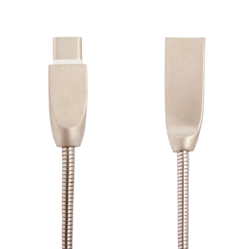 

USB кабель «LP» USB Type-C «Панцирь» в металлической оплетке (серебряный/коробка)