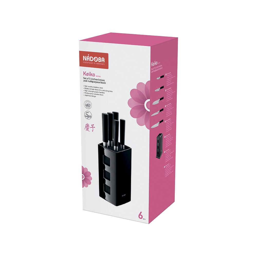 фото Набор nadoba keiko 722920, 5 ножей с керамической подставкой, черный
