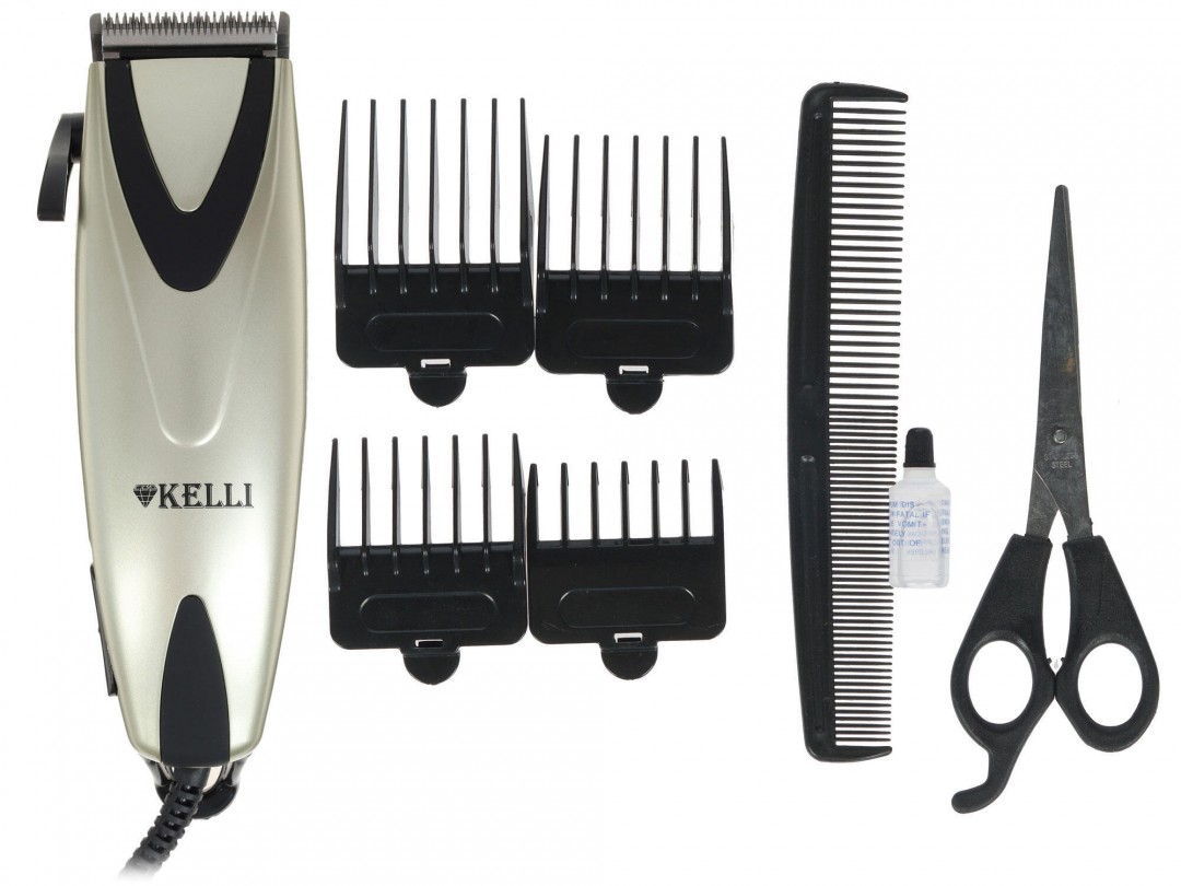 Машинка для стрижки Kelli KL-7004 45Вт 4 насадки бронза