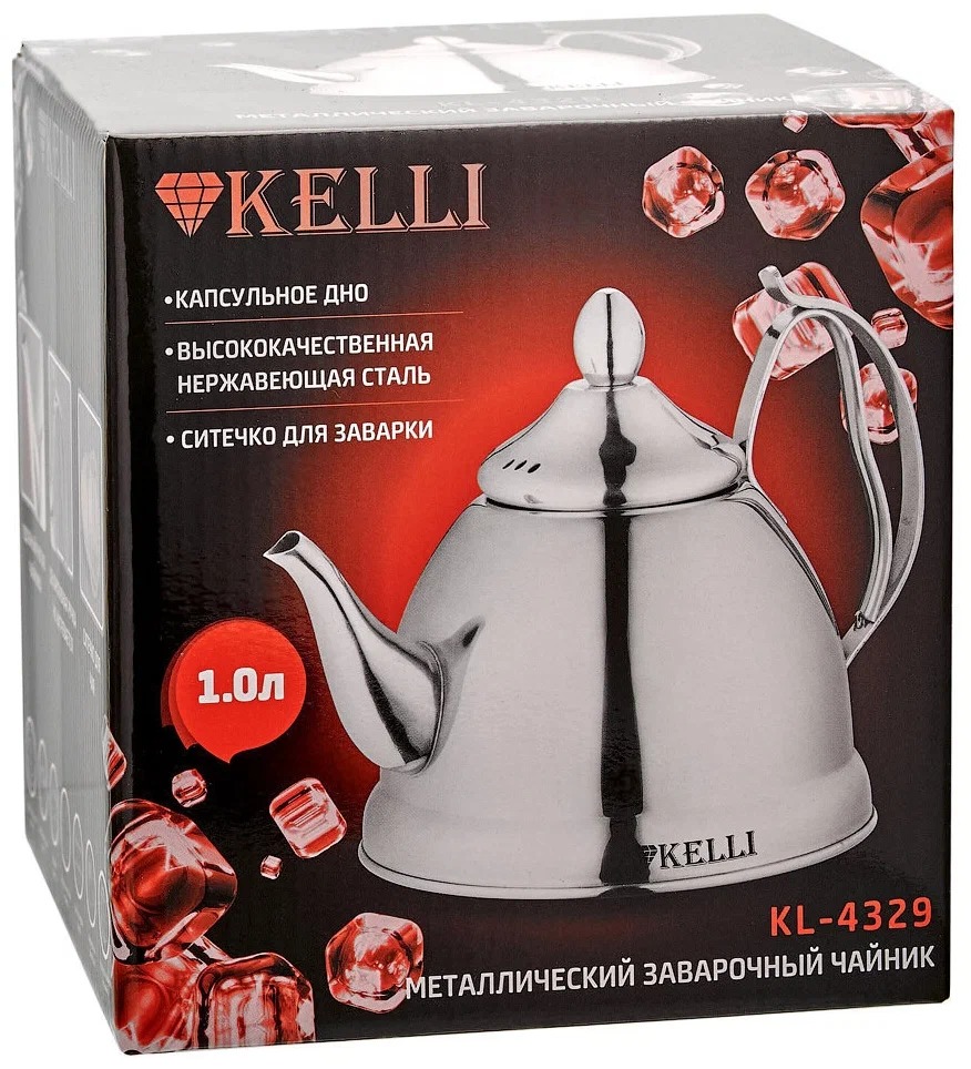 фото Kl-4329 чайник металлический заварочный на газ kelli 1 литр