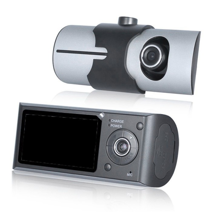 Видеорегистратор 2 камеры с GPS, HD 1280х480P, TFT 2.7, угол обзора 120 гр