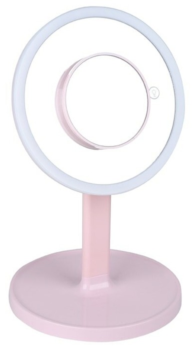 фото Зеркало косметическое настольное gezatone lm208 с подсветкой розовый
