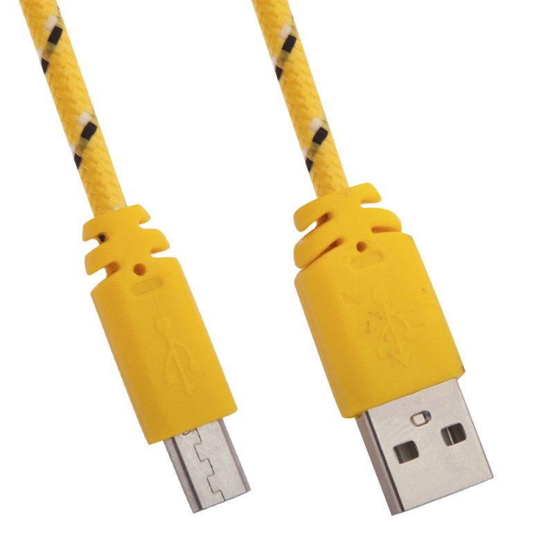 

USB кабель «LP» Micro USB в оплетке (желтый с зеленым/коробка)