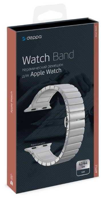 Ремешок Deppa Band Ceramic для Apple Watch 42/44 mm, керамический, белый