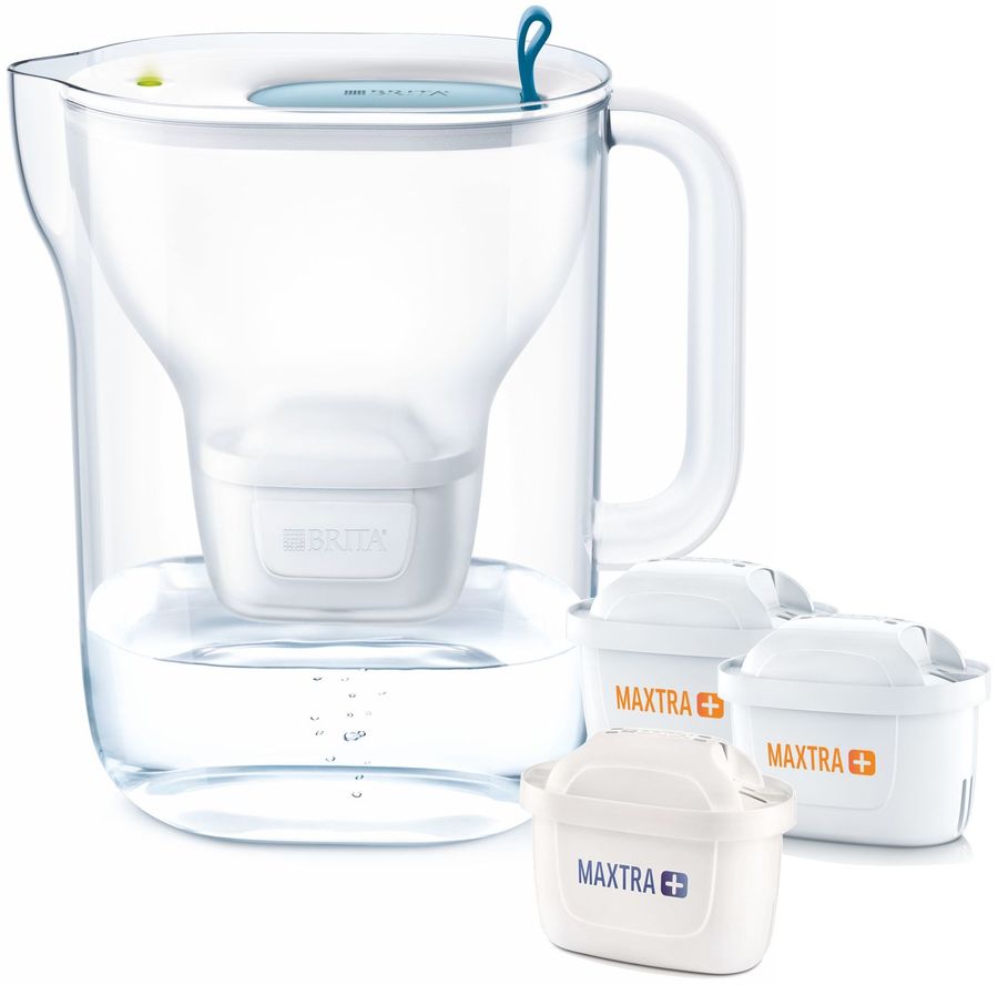 

Фильтр для воды BRITA Style XL (3 картриджа в комплекте), синий, 3.6л