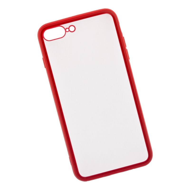 

Защитная крышка «LP» для iPhone 7 Plus/8 Plus «Glass Case» с красной рамкой (прозр. стекло/коробка)