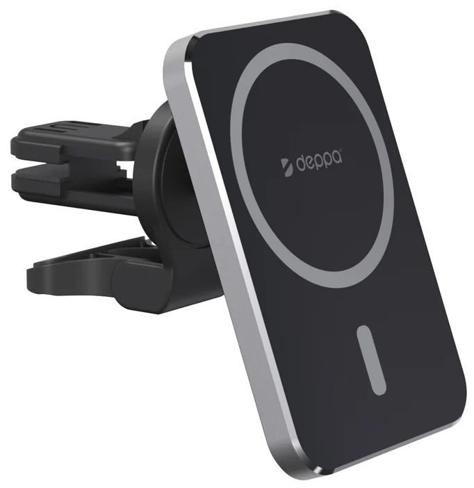 

Автомобильный держатель Mage Safe Qi для iPhone, магнитный, черный, Deppa