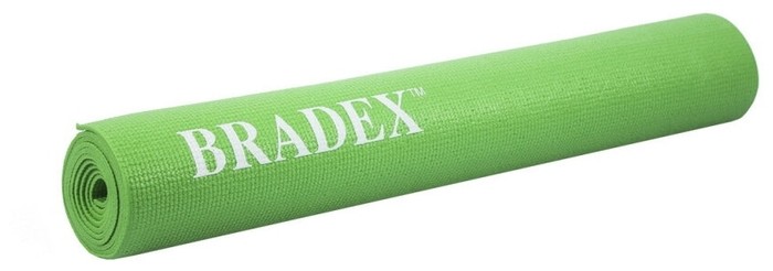 фото Коврик для йоги bradex sf 0682, 183х61х0.4 см зелeный однотонный