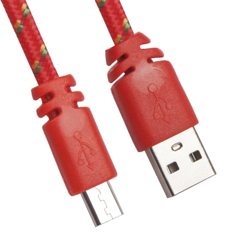 

USB кабель «LP» Micro USB плоская оплетка (красный/европакет)
