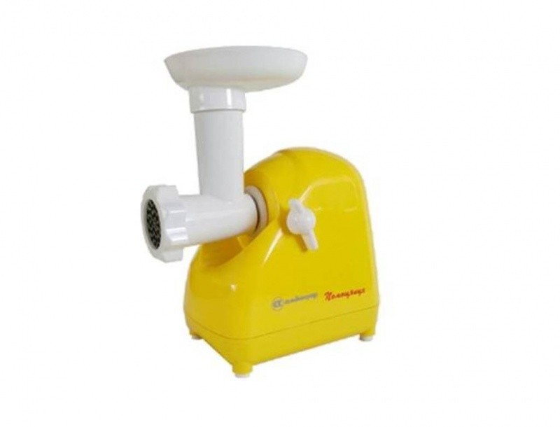 

Мясорубка Белвар Помощница КЭМ-П2У 302-09, желтый, макс. мощность 1500 Вт, реверс, шинковка, соковыжималка для мягких ягод и томатов,.насадка для теста, колбас