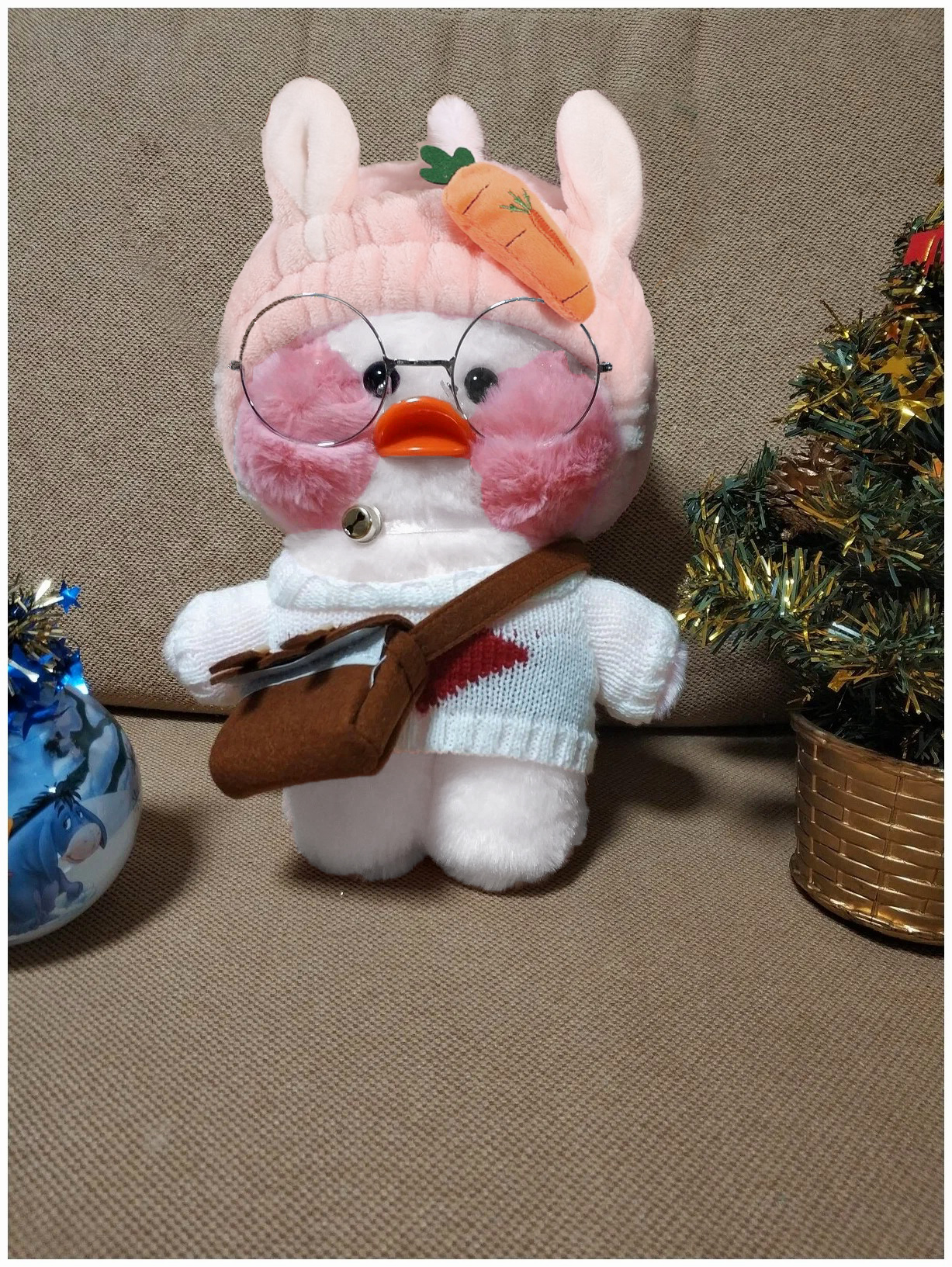 

Мягкая игрушка - уточка Lalafanfan Duck, белая