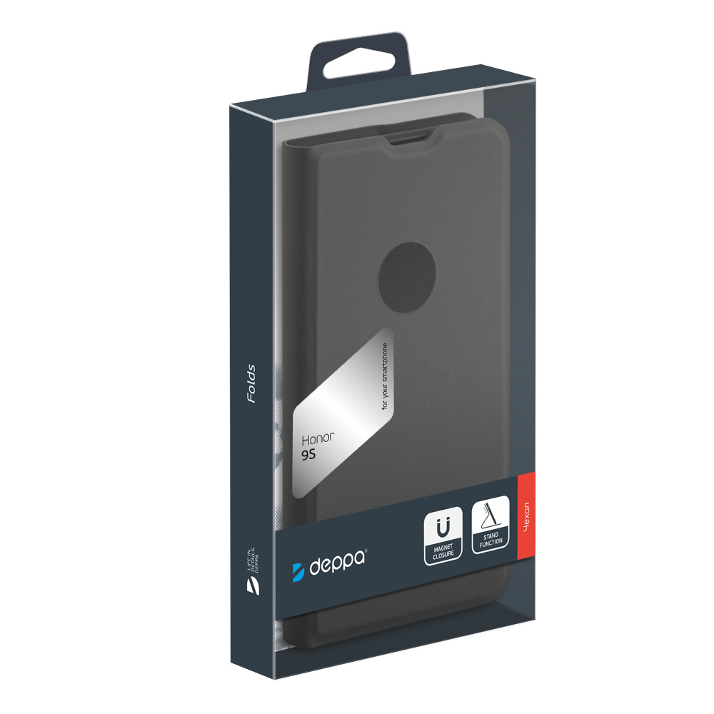 фото Чехол book cover silk pro для honor 9s/huawei y5p (2020), черный, deppa 87612